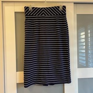 Antonio Melani navy and white striped pencil skirt